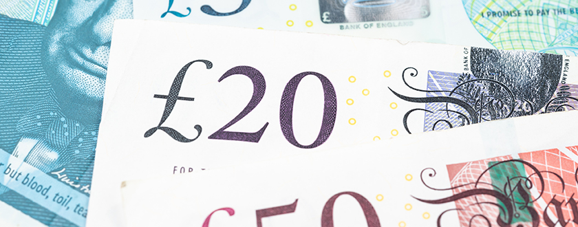 Pound notes, cash, new note